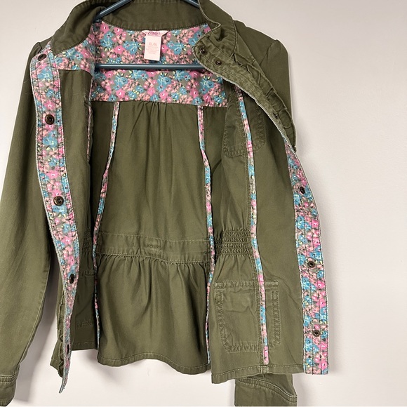 Vintage Candies Olive Green Girly Denim Jean Jacket, Ruffles, Bows, XL - Picture 5 of 9
